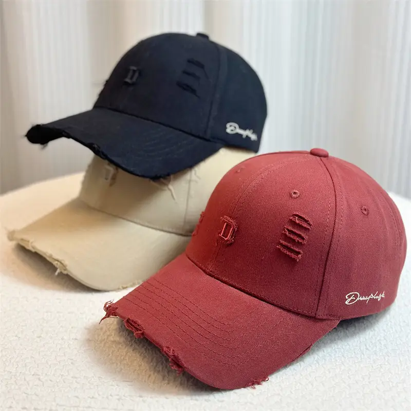 New Retro Summer Rough D Letter Baseball Cap Women's Hard Top Korean Casual All-match Sunshade Cap Men's Trendy - Image 7
