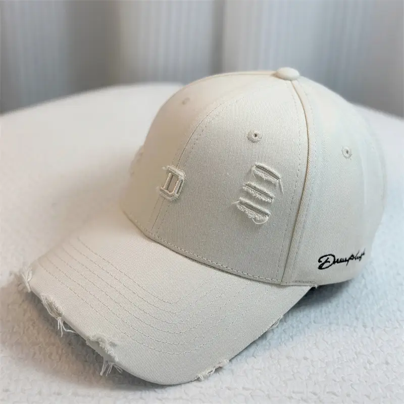 New Retro Summer Rough D Letter Baseball Cap Women's Hard Top Korean Casual All-match Sunshade Cap Men's Trendy - Image 2