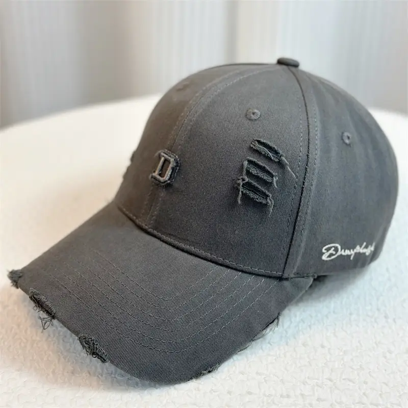 New Retro Summer Rough D Letter Baseball Cap Women's Hard Top Korean Casual All-match Sunshade Cap Men's Trendy - Image 4