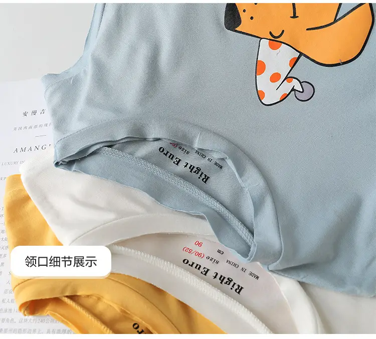 Boys Sleeveless T-Shirt Light Blue Cactus Print — feature 17