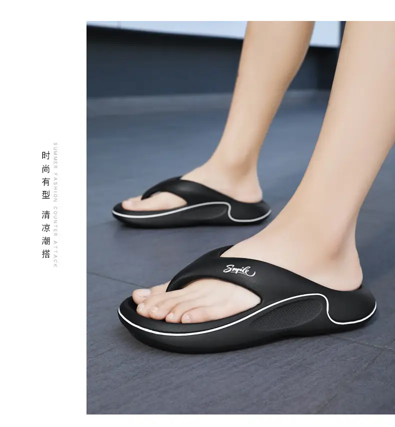 Summer TikTok Online Celebrity Live Broadcast Men's Fashion Outer Wear Soft Bottom Flip Flops Cross-border plus size Casual Flip Flops Men's Flip Flops — feature 16