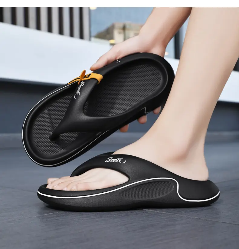 Summer TikTok Online Celebrity Live Broadcast Men's Fashion Outer Wear Soft Bottom Flip Flops Cross-border plus size Casual Flip Flops Men's Flip Flops — feature 17