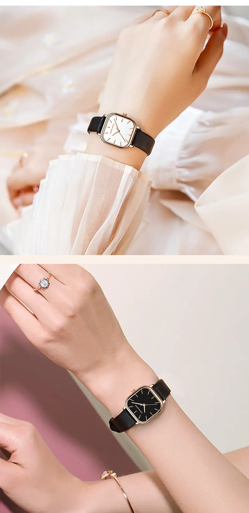 Women Rose Gold Quartz Watch Black Strap 2025 — feature 11