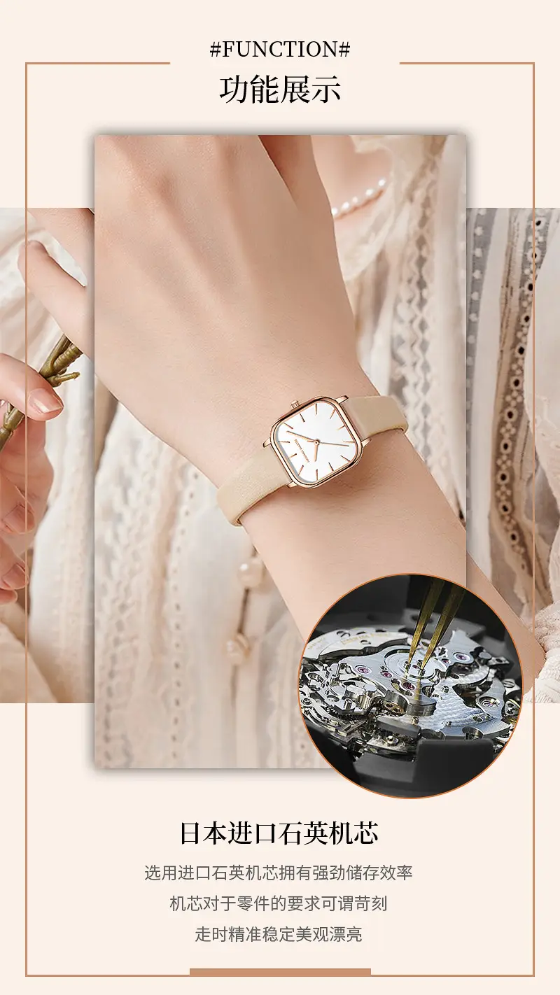 Women Rose Gold Quartz Watch Black Strap 2025 — feature 5