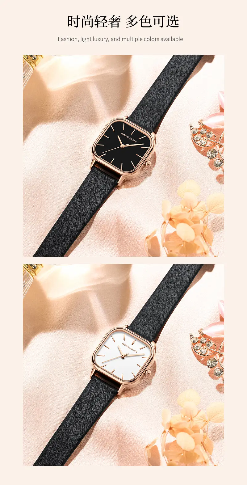 Women Rose Gold Quartz Watch Black Strap 2025 — feature 6