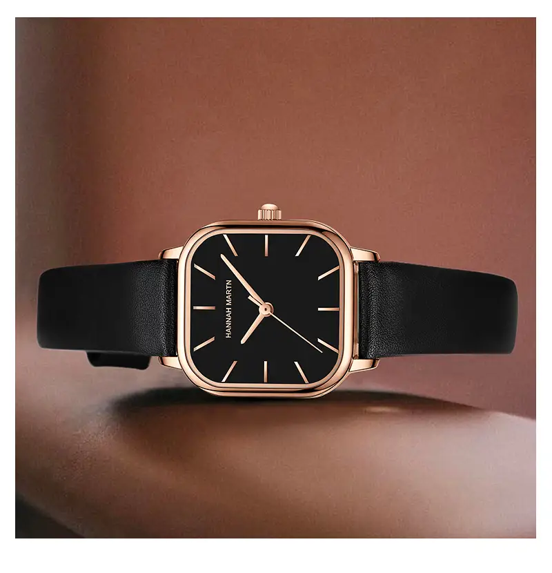 Women Rose Gold Quartz Watch Black Strap 2025 — feature 9
