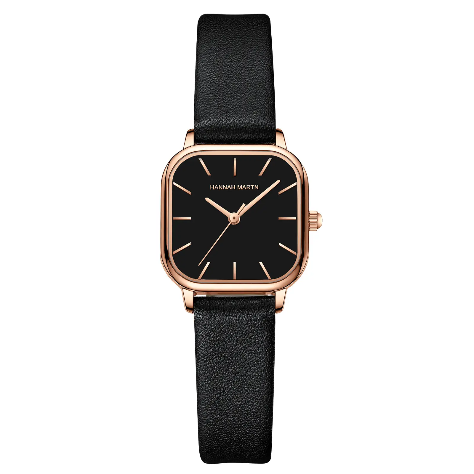 Women Rose Gold Quartz Watch Black Strap 2025 - Image 3
