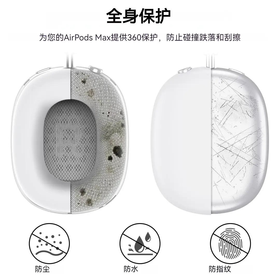 Suitable for Airpods Max Protective Case Apple Max Headset Solid Color Silicone Soft Case Headset Case