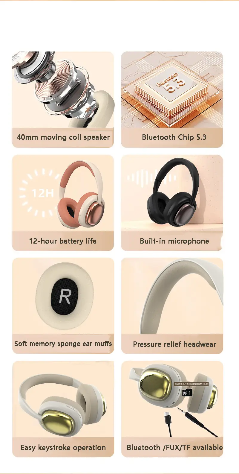2026 Cross-Border Wireless Headphone P736 PRO Bluetooth 5.4 β feature 4