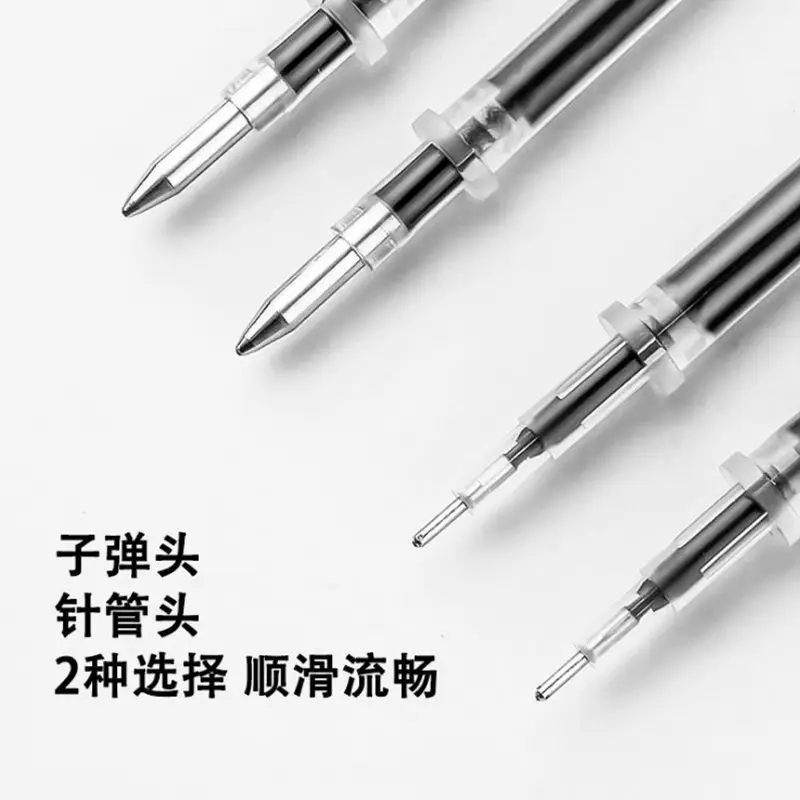 Factory Wholesale Gel Pen Refill Full Needle Tube Bullet 0.5mm Replacement Refill Red Blue Black 0.38