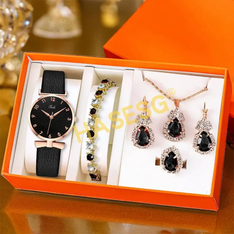 Green Emerald Watch Set for Women Luxury Jewelry - Image 8