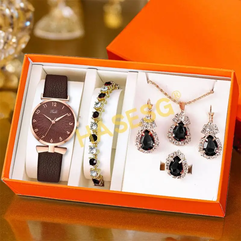 Green Emerald Watch Set for Women Luxury Jewelry - Image 5