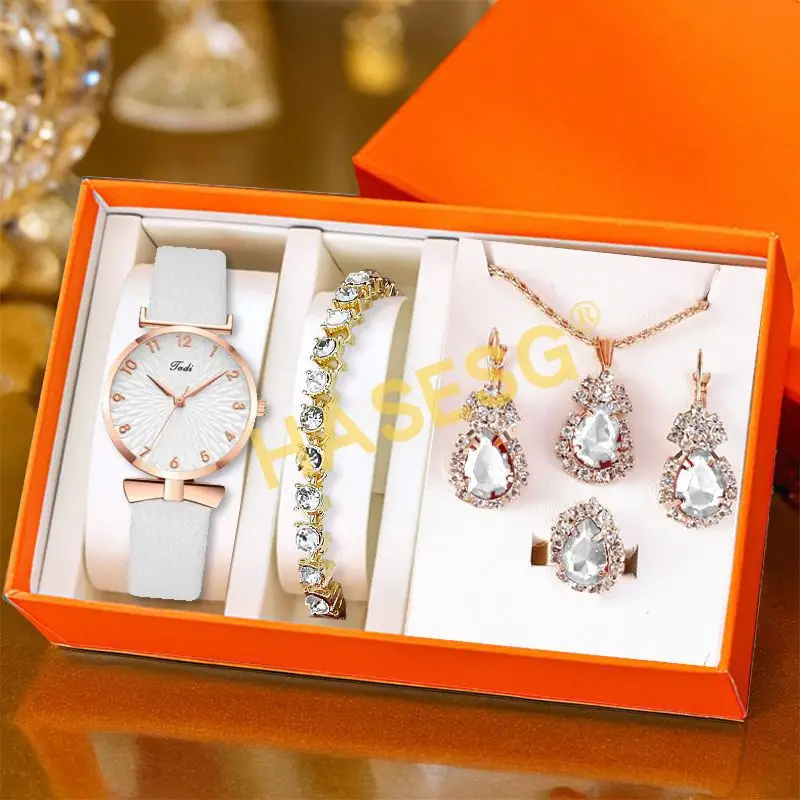 Green Emerald Watch Set for Women Luxury Jewelry - Image 6