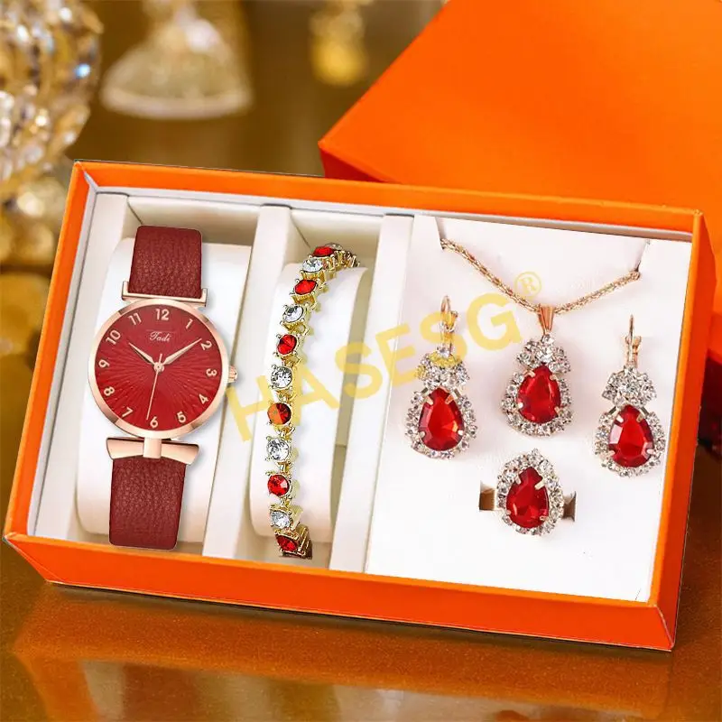 Green Emerald Watch Set for Women Luxury Jewelry - Image 7