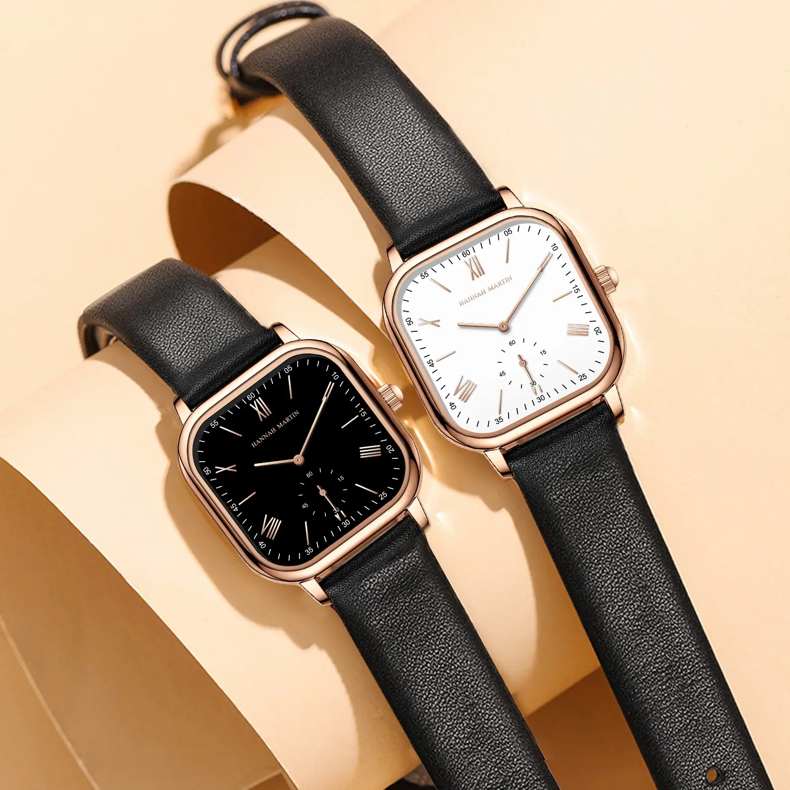 Women's Quartz Watch with Beige Belt Strap - Image 5