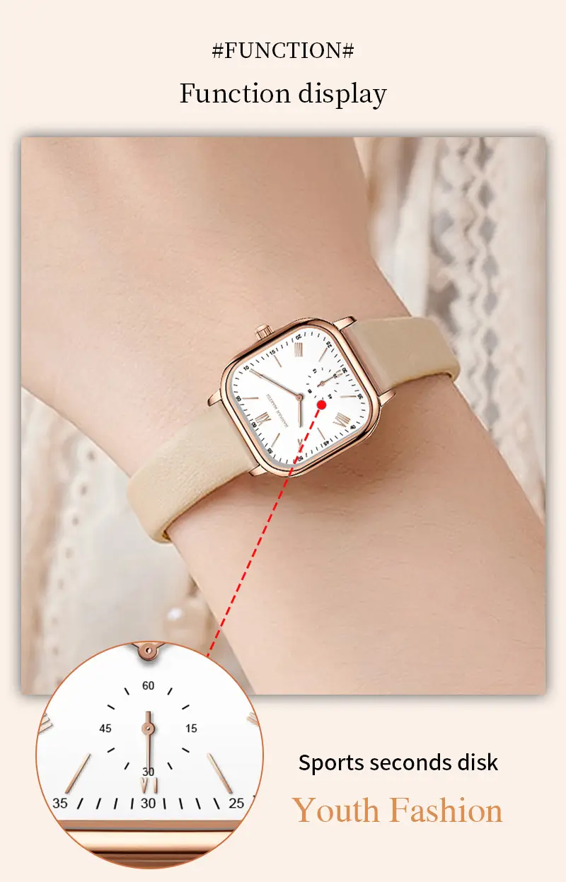 Women's Quartz Watch with Beige Belt Strap — feature 13