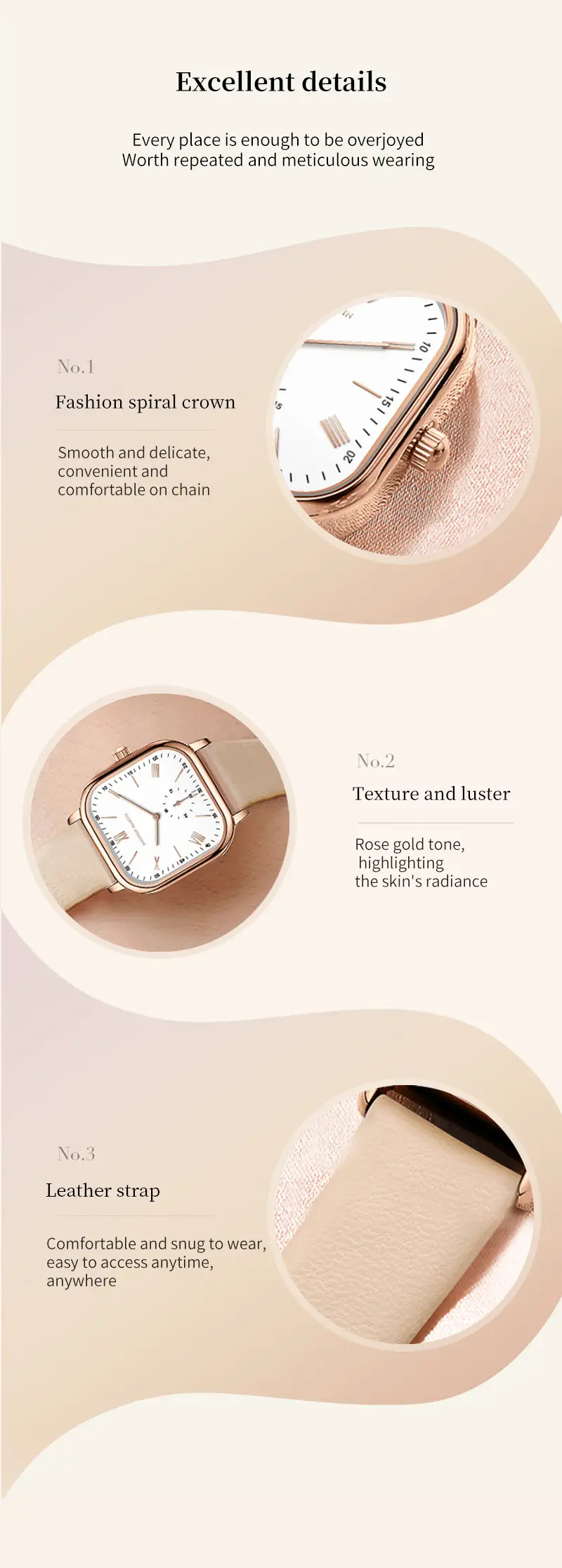 Women's Quartz Watch with Beige Belt Strap — feature 15
