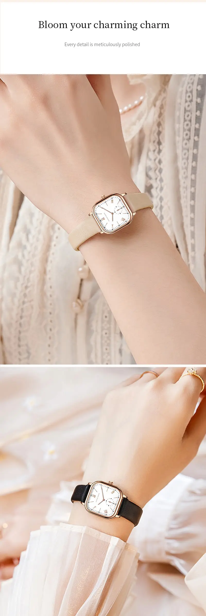 Women's Quartz Watch with Beige Belt Strap — feature 17