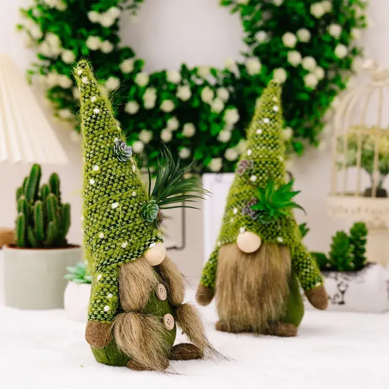 Green Knitted Fleshless Dwarf Doll Ornament