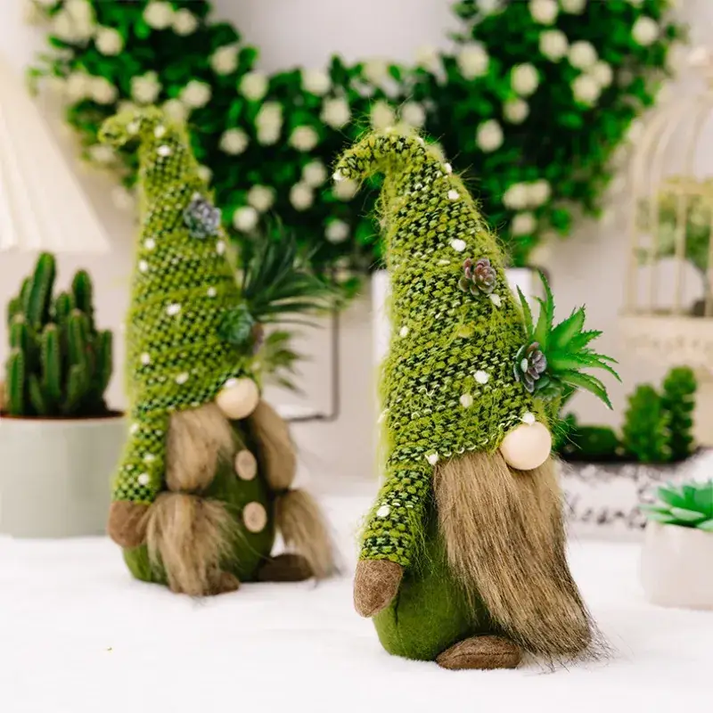 Green Knitted Fleshless Dwarf Doll Ornament