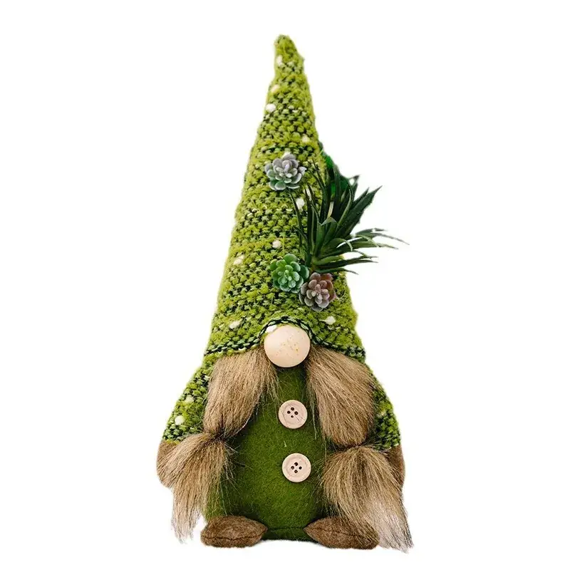 Green Knitted Fleshless Dwarf Doll Ornament