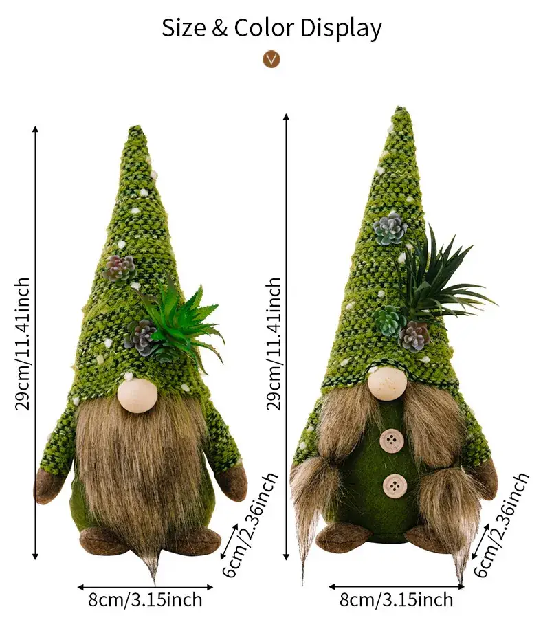Green Knitted Fleshless Dwarf Doll Ornament — feature 5