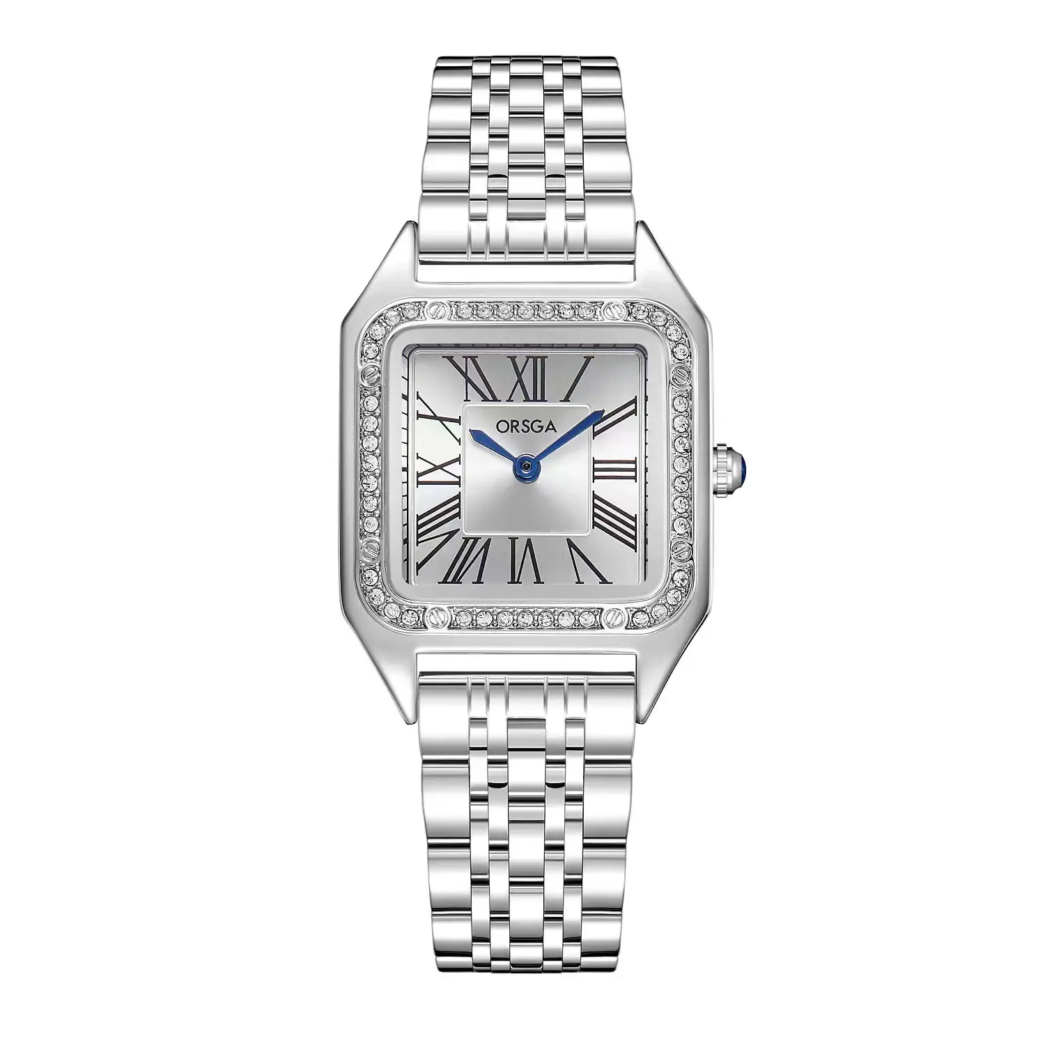 ORSGA Square Diamond Watch Rose Gold Black Strap - Image 16
