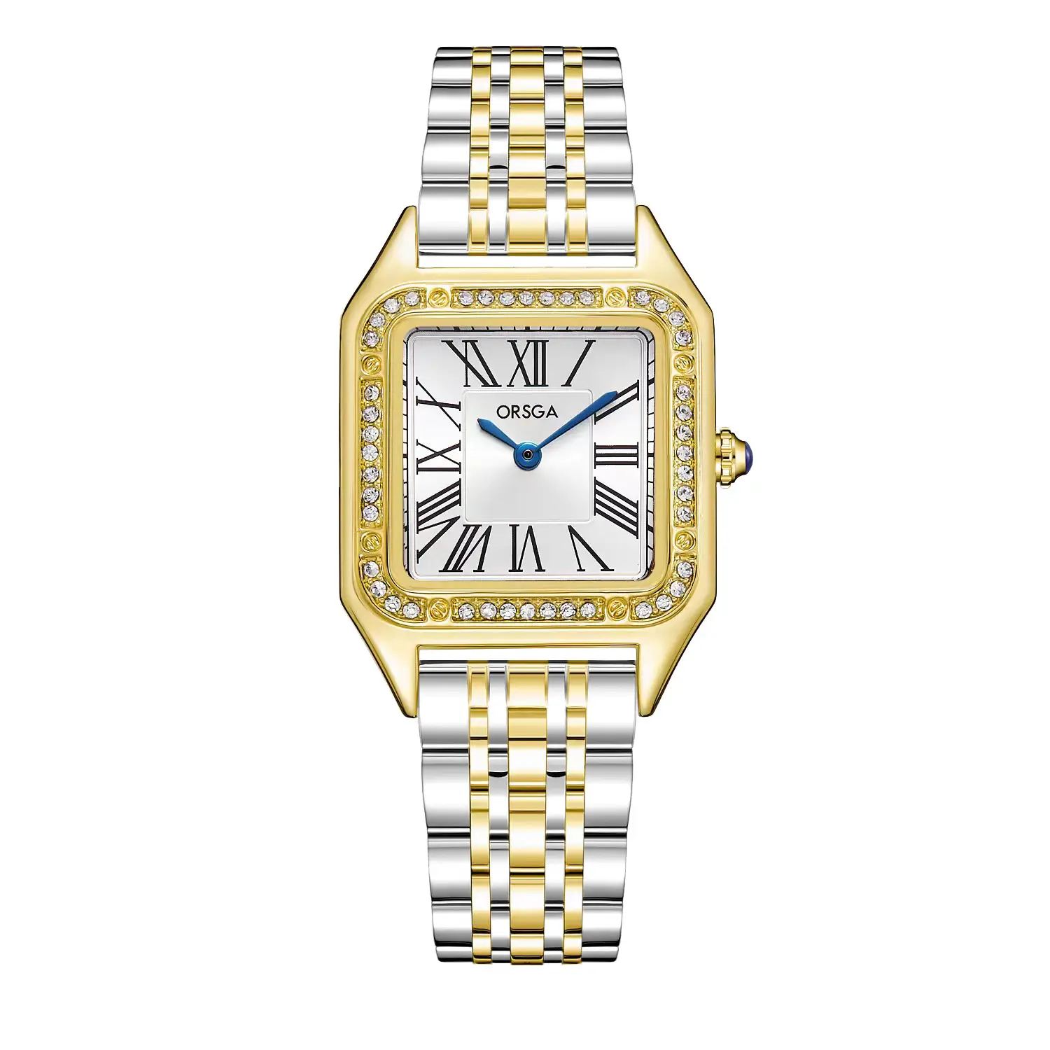 ORSGA Square Diamond Watch Rose Gold Black Strap - Image 17
