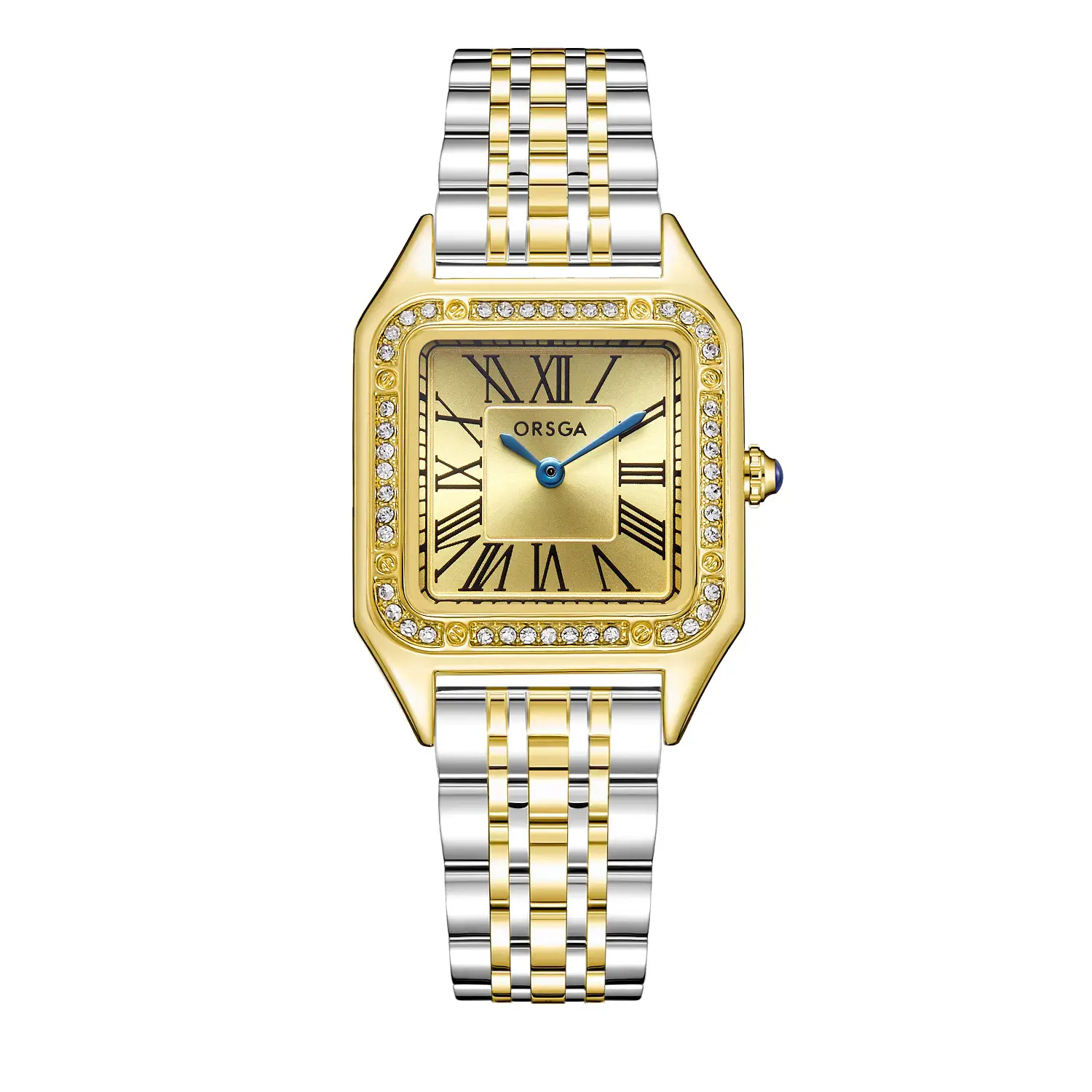 ORSGA Square Diamond Watch Rose Gold Black Strap - Image 18