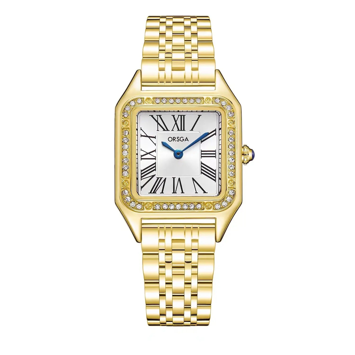 ORSGA Square Diamond Watch Rose Gold Black Strap - Image 19