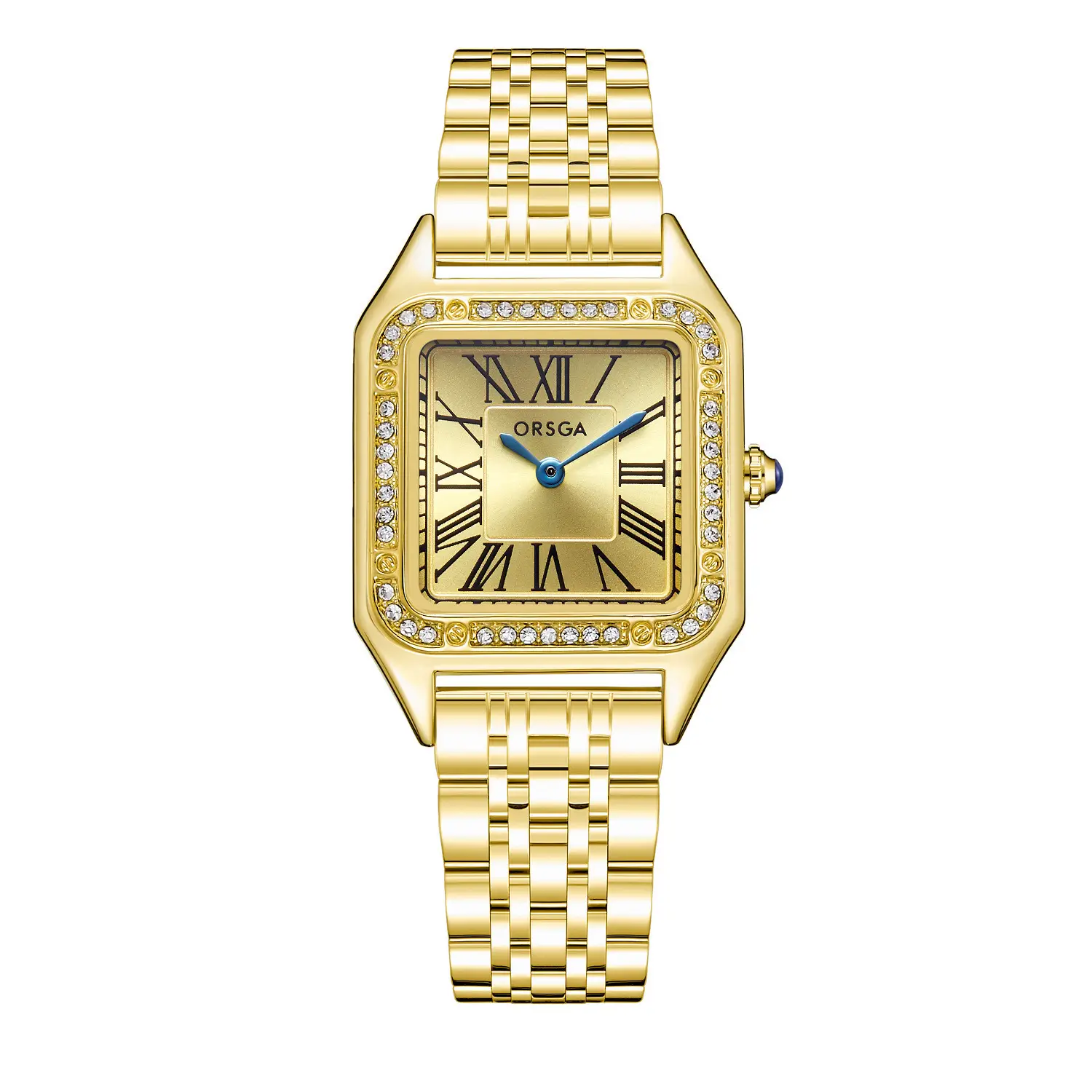 ORSGA Square Diamond Watch Rose Gold Black Strap - Image 20