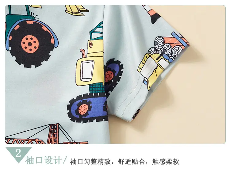 Boys Gray Cartoon Car T-Shirt Short Sleeve 2025 — feature 10