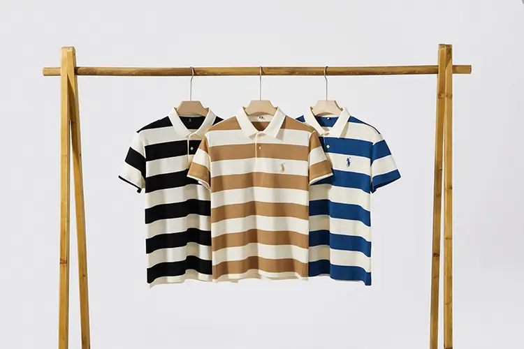 POLO Shirt Men's Summer New Short-sleeved T-shirt Striped Casual All-match Top for Young and Middle-aged Fashion Short T Men — feature 8