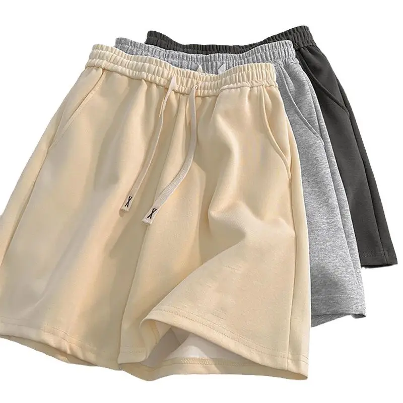 Men White Drawstring Cotton Shorts Casual Summer - Image 18
