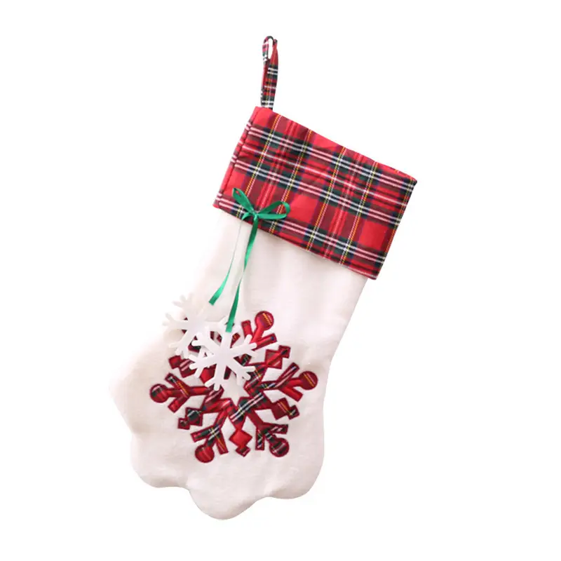 Christmas Wool Socks Red Plaid White Base — feature 10