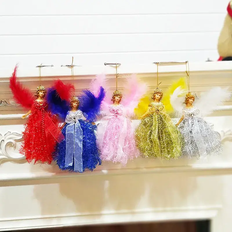 Red Feathered Christmas Angel Doll for Kids