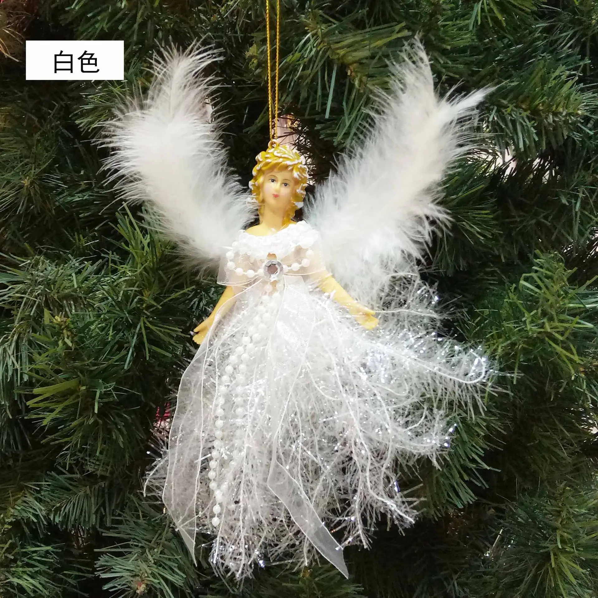 Red Feathered Christmas Angel Doll for Kids — feature 10