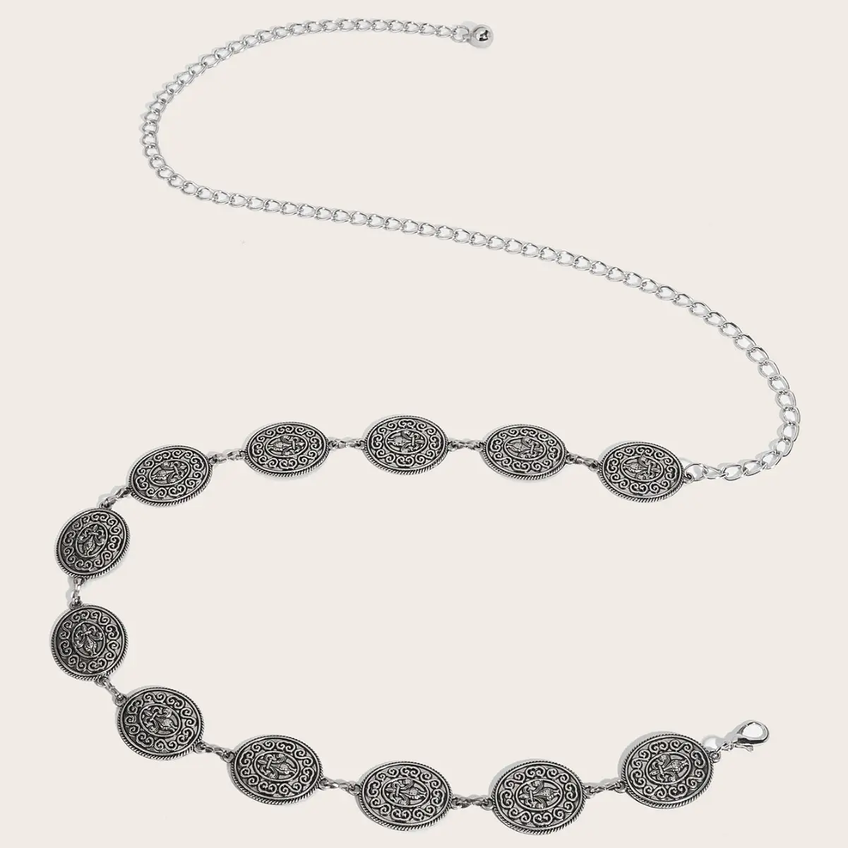 Vintage Black Sparkle Waist Chain for Women - Image 4