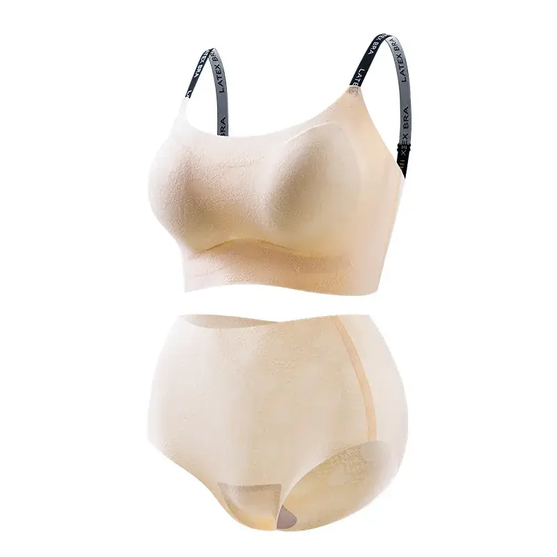 Jelly Strip Bra Set with Fixed Cup & Shoulder Sling
