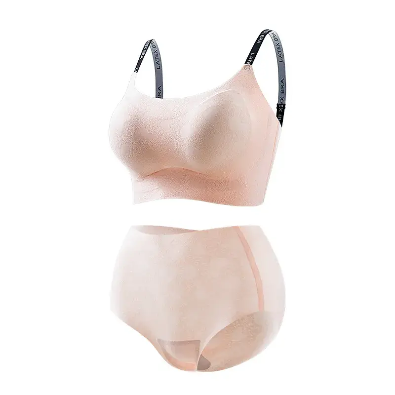 Jelly Strip Bra Set with Fixed Cup & Shoulder Sling