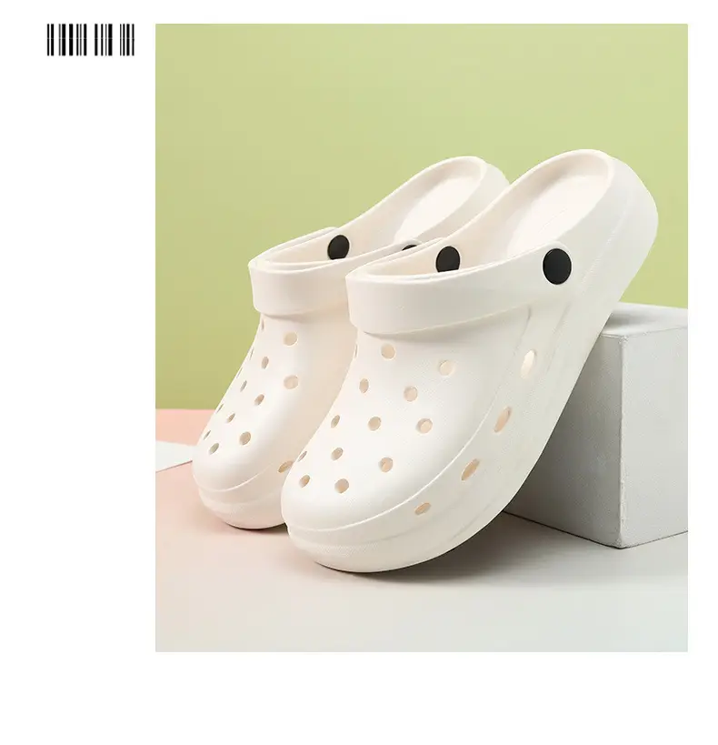 2024 Anti-Slip Crocs Round Toe Wear Resistant White — feature 14