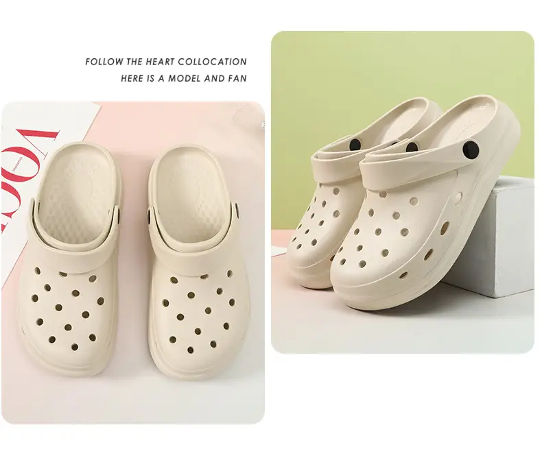 2024 Anti-Slip Crocs Round Toe Wear Resistant White — feature 16