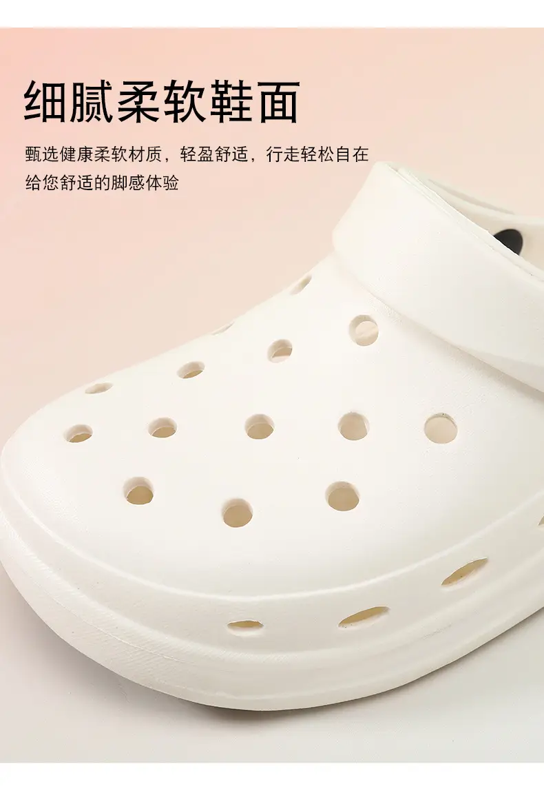 2024 Anti-Slip Crocs Round Toe Wear Resistant White — feature 9