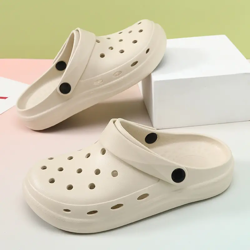 2024 Anti-Slip Crocs Round Toe Wear Resistant White - Image 2