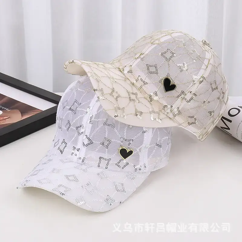 White Lace Heart Sun Hat for Girls Korean Fashion - Image 6