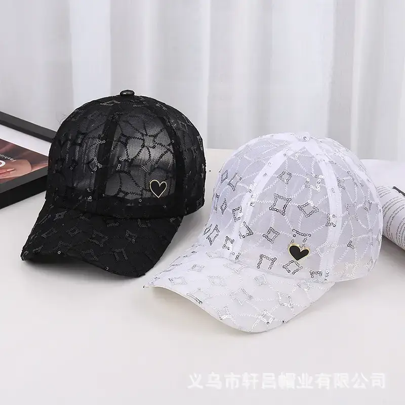 White Lace Heart Sun Hat for Girls Korean Fashion - Image 7