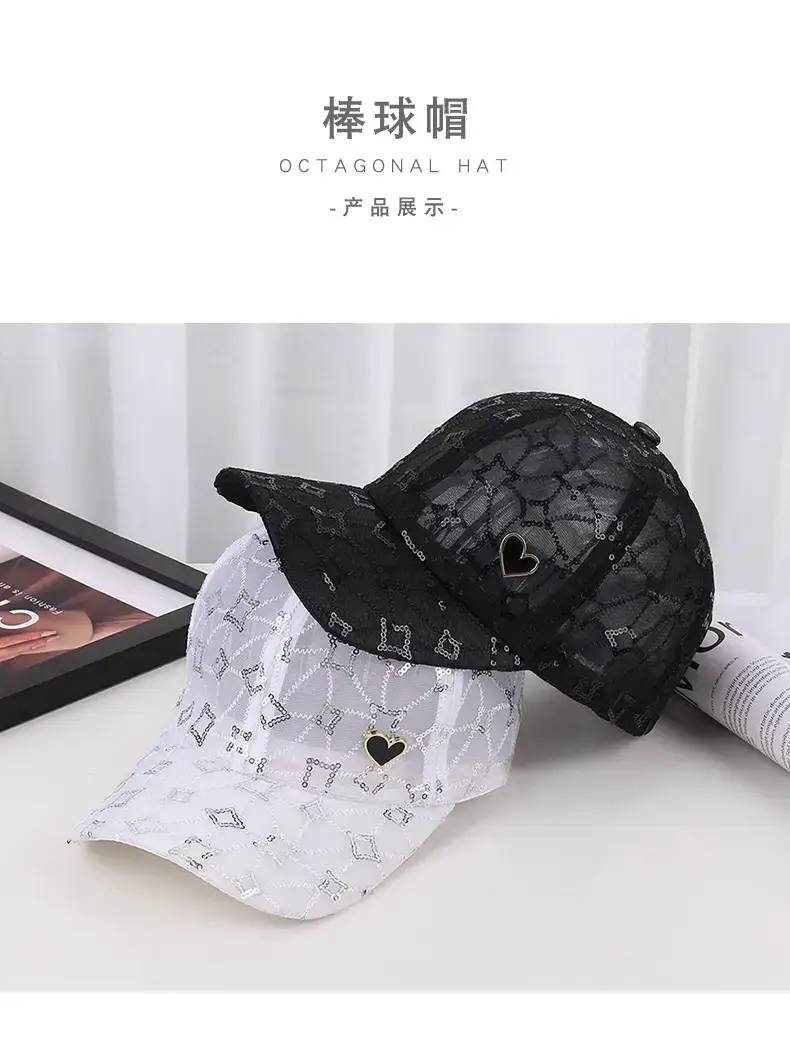 White Lace Heart Sun Hat for Girls Korean Fashion — feature 33