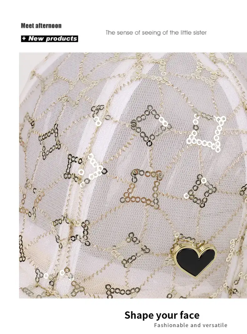 White Lace Heart Sun Hat for Girls Korean Fashion — feature 34