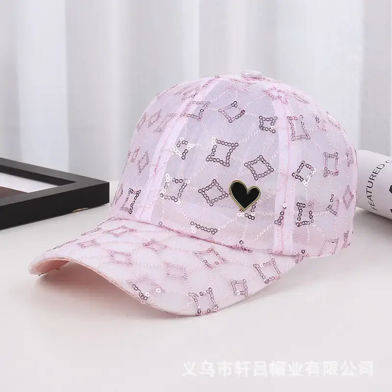 White Lace Heart Sun Hat for Girls Korean Fashion - Image 2