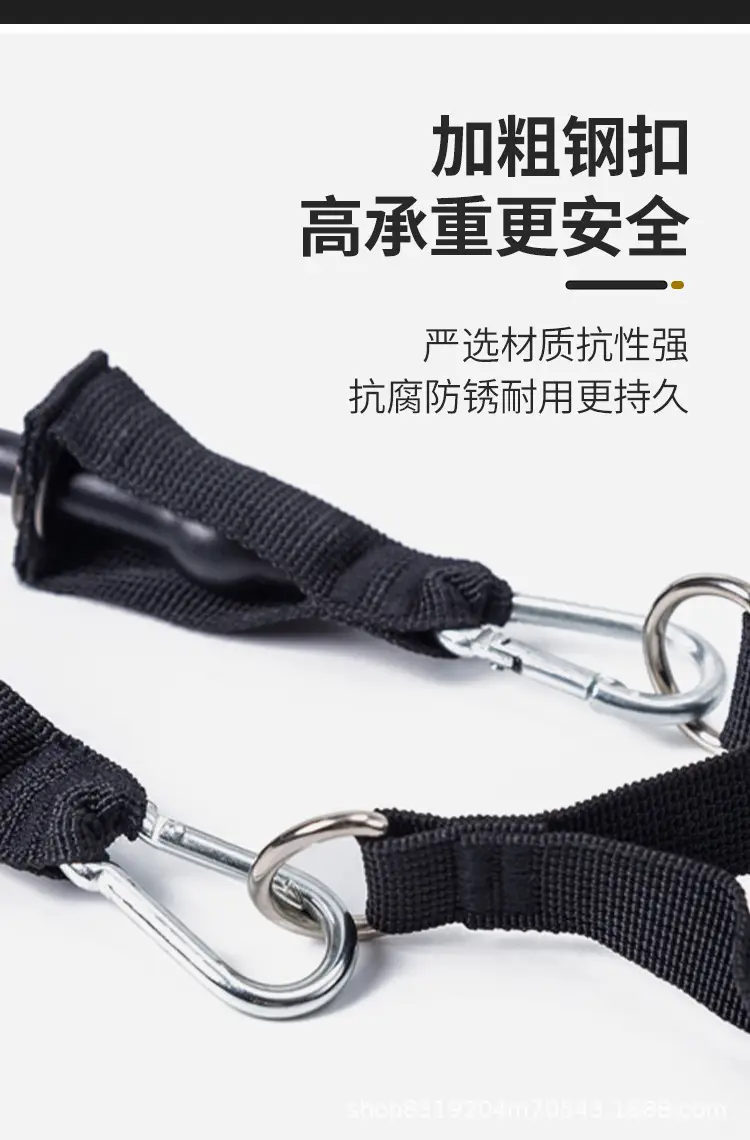 Tpe 11-Piece Set with Labels, Tensioner, Carabiner, Tension Rope, Resistance Band, Hook, Home Fitness Stretching — feature 10